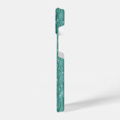 グリーンメタル上の雨滴 iPhoneケース (左側面)