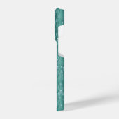 グリーンメタル上の雨滴 iPhoneケース (左側面)