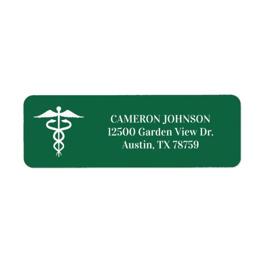 グリーンメディカルカドゥセウスドクター差出人住所 ラベル (正面)