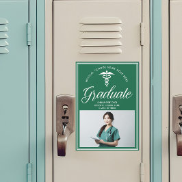 グリーンメディカルスクール写真卒業マグネットカード マグネット招待状