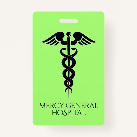 グリーンメディカルテクニシャンカドゥセウス病院バッジ バッジ (裏面)