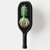 グリーンメドゥーサゴルゴンギリシャ神話ピンクフローラ ピックルボールラケット (左)