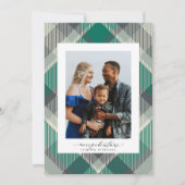 グリーンメリーエレガントクリスマスカスタムの格子状の写真 シーズンカード (正面)