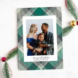 グリーンメリーエレガントクリスマスカスタムの格子状の写真 シーズンカード