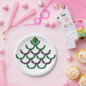 グリーンメリークリスマスとハッピーニューイヤープレート ペーパープレート (パーティー)