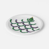 グリーンメリークリスマスとハッピーニューイヤープレート ペーパープレート (アングル)