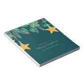 グリーンメリークリスマスと新年のハッピーバナー ノートパッド (アングル)