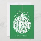 グリーンメリークリスマスオーナメントクリスマス シーズンカード (正面)