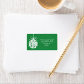 グリーンメリークリスマスオーナメントホリデーアドレス ラベル (インサイチュ)