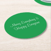 グリーンメリークリスマスオールコースター ラウンドペーパーコースター (アングル)