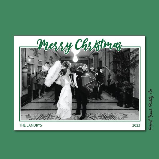 グリーンメリークリスマスカード シーズンカード