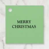 グリーンメリークリスマスシンプルメッセージカード フェイバータグ (正面)