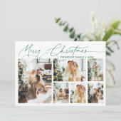 グリーンメリークリスマススクエレガントリプト写真コラージュ シーズンカード (スタンド正面)