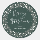 グリーンメリークリスマススクリプトスパーキングライト ラウンドシール (正面)