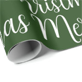 グリーンメリークリスマススクリプトホリデー ラッピングペーパー (ロールコーナー)