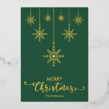 グリーンメリークリスマススノーフレーク金ゴールド