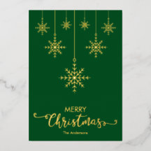 グリーンメリークリスマススノーフレーク金ゴールド