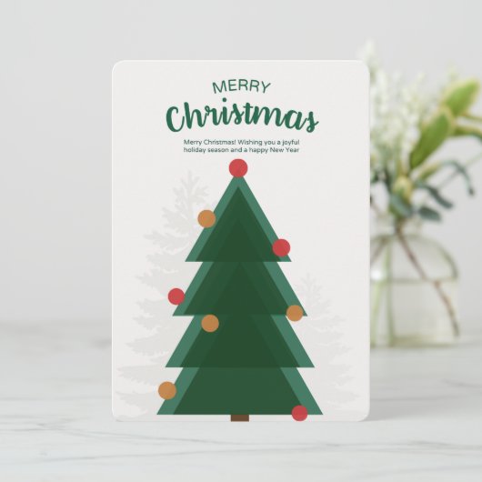 グリーンメリークリスマスツリー招待状 招待状 (スタンド正面)