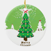 グリーンメリークリスマスツリー セラミックオーナメント (裏面)