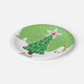 グリーンメリークリスマスツリー ペーパープレート (アングル)