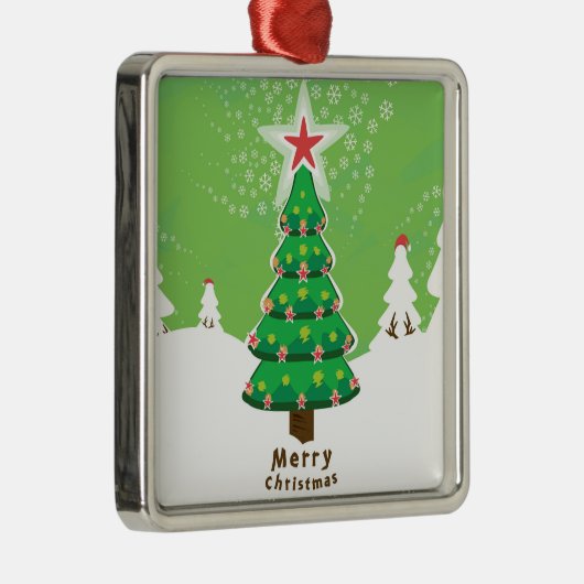 グリーンメリークリスマスツリー メタルオーナメント (右)