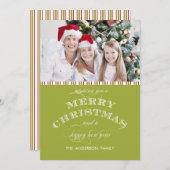 グリーンメリークリスマスフォトカード シーズンカード (正面/裏面)