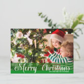 グリーンメリークリスマスフォトカード シーズンカード (スタンド正面)