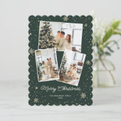 グリーンメリークリスマスフォトコラージカード シーズンカード (スタンド正面)
