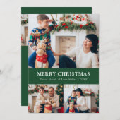 グリーンメリークリスマスフォトコラージュカード シーズンカード (正面/裏面)