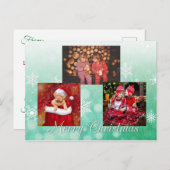 グリーンメリークリスマスフォトパーソナライズされたー ポストカード (正面/裏面)