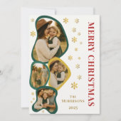 グリーンメリークリスマスフォトモダンフレオーガニックーム シーズンカード (正面)