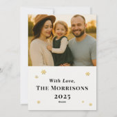 グリーンメリークリスマスフォトモダンフレオーガニックーム シーズンカード (裏面)