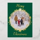グリーンメリークリスマスフォトリースワンフォト 箔シーズンカード (正面)