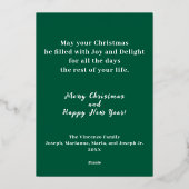 グリーンメリークリスマスフォトリースワンフォト 箔シーズンカード (裏面)