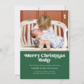 グリーンメリークリスマスベビー誕生のお知らせ シーズンカード (正面)
