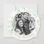 グリーンメリークリスマスホリデーグリーティングフォトカード 招待状 (正面)