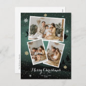 グリーンメリークリスマスホリデーフォトポストカード シーズンポストカード (正面/裏面)
