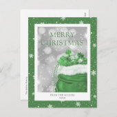 グリーンメリークリスマスホリデーポストカード シーズンポストカード (正面/裏面)
