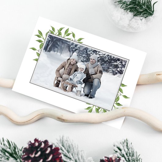 グリーンメリークリスマスボタニカルワンフォト シーズンカード