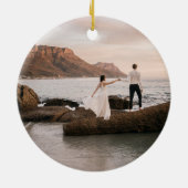 グリーンメリークリスマスモダンタイプ写真 セラミックオーナメント (裏面)