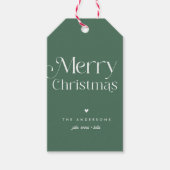 グリーンメリークリスマスモダン型ギフトラベル ギフトタグ (正面)