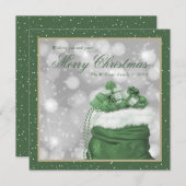 グリーンメリークリスマス冬のホリデーカード シーズンカード (正面/裏面)