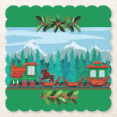 グリーンメリークリスマス列車 ペーパーコースター (正面)