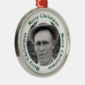 グリーンメリークリスマス文字エンクルス家族写真 メタルオーナメント (右)