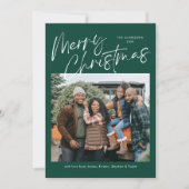 グリーンメリークリスマス書道台本4写真 シーズンカード (正面)