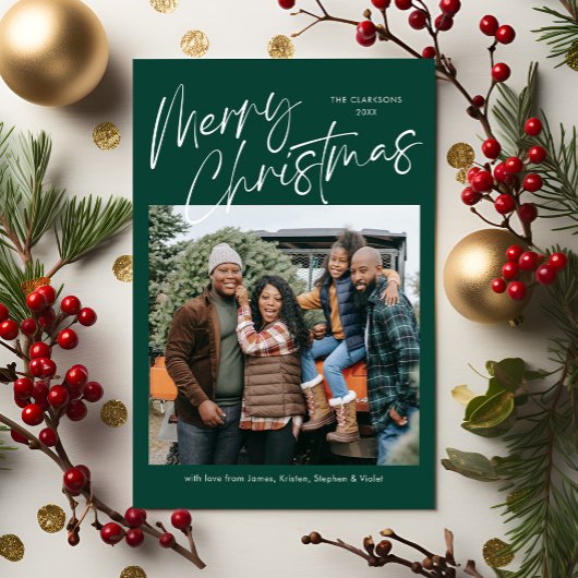 グリーンメリークリスマス書道台本4写真 シーズンカード
