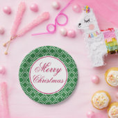 グリーンメリークリスマス紙皿 ペーパープレート (パーティー)