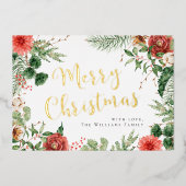 グリーンメリークリスマス金ゴールド 箔シーズンカード (正面)