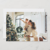 グリーンメリークリスマス4フォトコラージュ水平 シーズンカード (裏面)