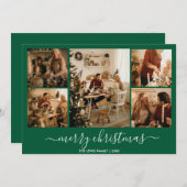 グリーンメリークリスマス5フォトホリデーカード シーズンカード (正面/裏面)